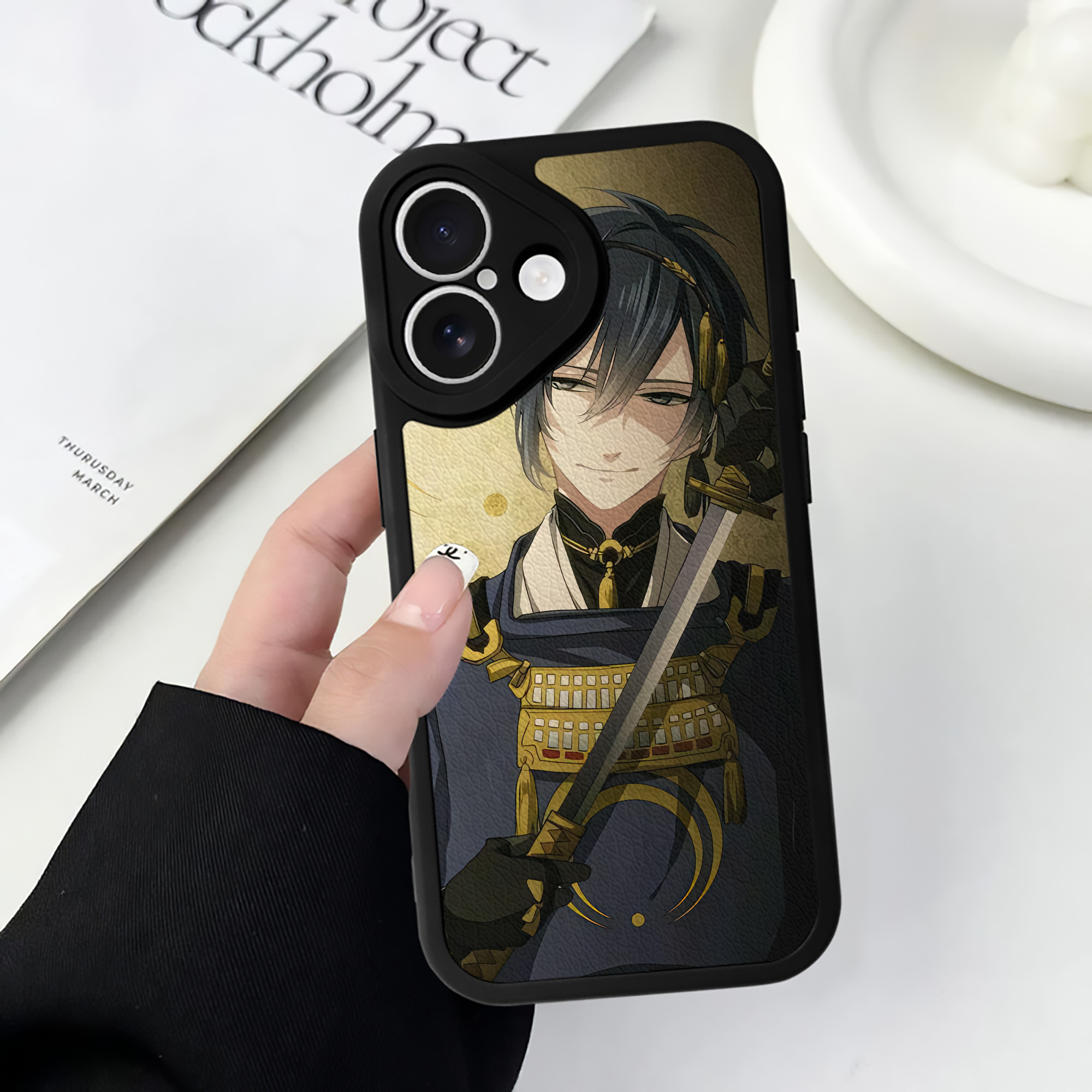 （画像用） 刀剣乱舞 Touken Ranbu 【iPhone 16シリーズ対応】シリコンスマホケース（レザー調） 材質：シリコン